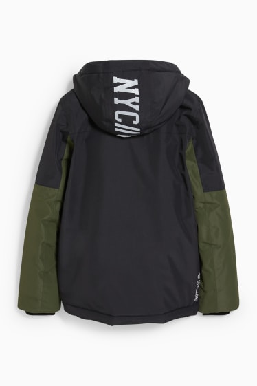 Kinder Jungen - Funktionsjacke mit Kapuze - dunkelgrün
