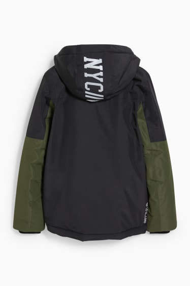 Niños - Chaqueta funcional con capucha - verde oscuro