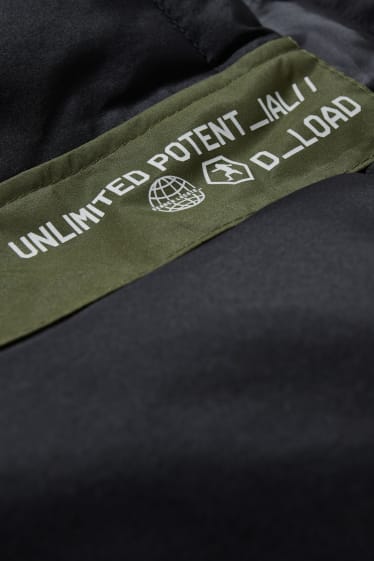 Kinder Jungen - Funktionsjacke mit Kapuze - dunkelgrün