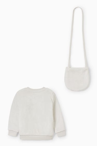 Dzieci - Jednorożec - zestaw - bluza i torebka - 2 części - kremowobiały