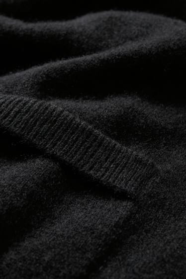 Dámské - Kašmírový pletený kardigan - černá