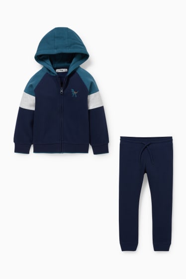Niños - Set - sudadera con cremallera y pantalón de deporte - 2 piezas - azul oscuro
