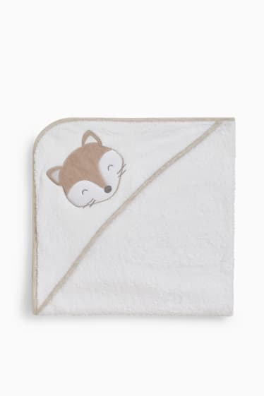 Babies - Baby bath towel with hood - white