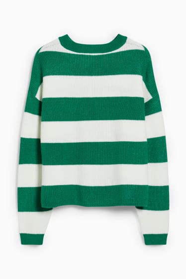 Adolescenți și tineri - CLOCKHOUSE - pulover - cu dungi - alb / verde
