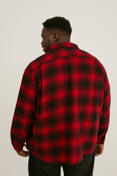 Hommes - Chemise et T-shirt - regular fit - col kent - rouge foncé