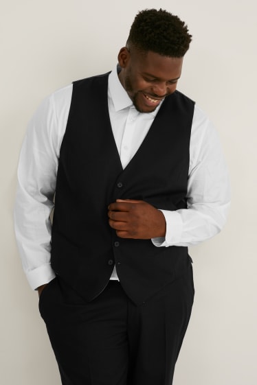 Men - Suit waistcoat  - black