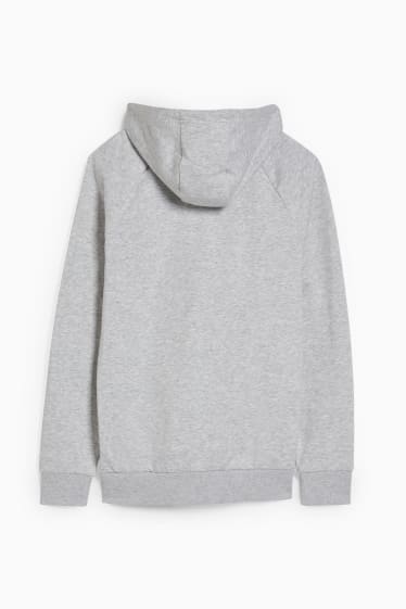 Herren - Sweatjacke mit Kapuze - hellgrau-melange