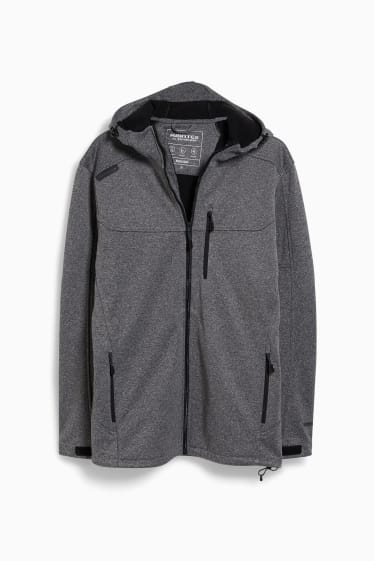 Uomo - Giacca soft shell con cappuccio - grigio melange