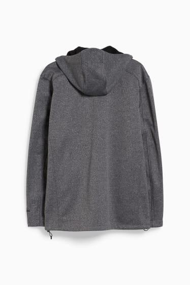 Hommes - Veste softshell à capuche - gris chiné