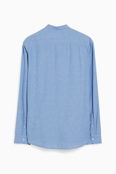 Mężczyźni - CLOCKHOUSE - koszula - regular fit - stójka - bawełna bio - jasnoniebieski