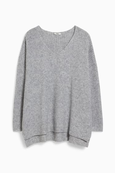 Damen - Pullover - hellgrau-melange