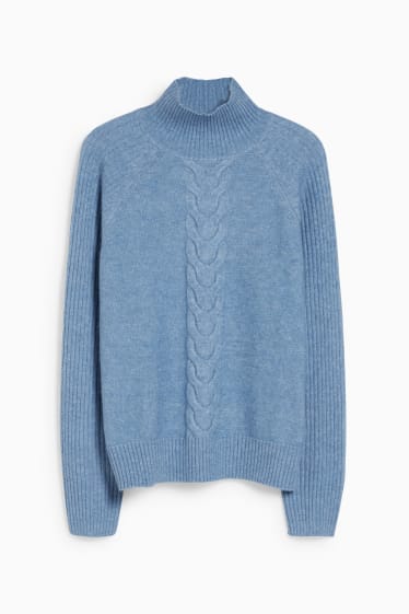 Damen - Pullover - blau-melange