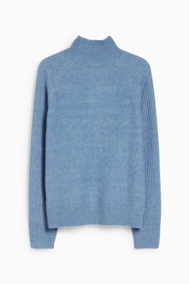 Damen - Pullover - blau-melange