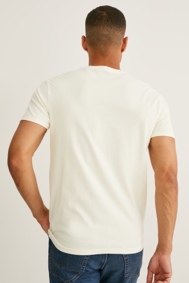 Pánské - Wrangler - tričko - krémově bílá