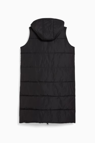 Femmes - Doudoune sans manches à capuche - noir