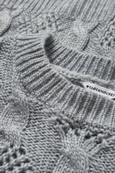 Teens & young adults - CLOCKHOUSE - jumper - cable knit pattern - light gray-melange