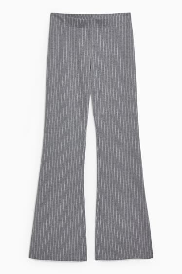 Femmes - Pantalon en jersey - à rayures - gris chiné