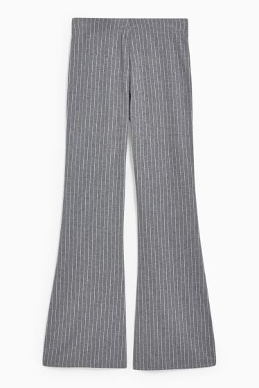 Femmes - Pantalon en jersey - à rayures - gris chiné