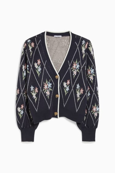 Donna - CLOCKHOUSE - cardigan - a fiori - blu scuro