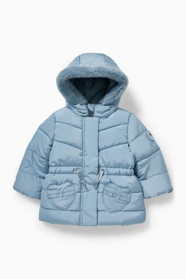 Babies - Baby quilted jacket with hood - light blue