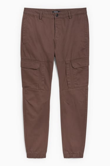 Hommes - CLOCKHOUSE - pantalon cargo - slim fit - marron foncé