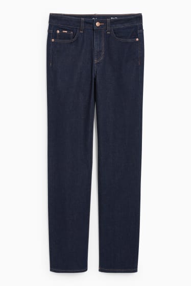 Damen - Straight Jeans - Mid Waist - dunkeljeansblau