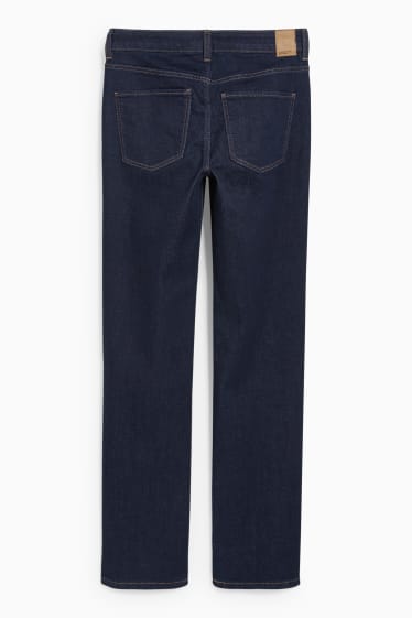 Femei - Straight jeans - talie medie - denim-albastru închis