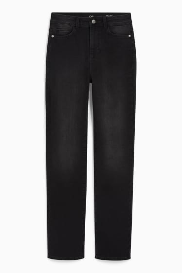 Women - Straight jeans - high waist - LYCRA® - denim-dark gray