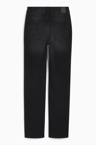 Women - Straight jeans - high waist - LYCRA® - denim-dark gray