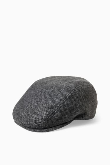 Men - Flat cap - black / gray