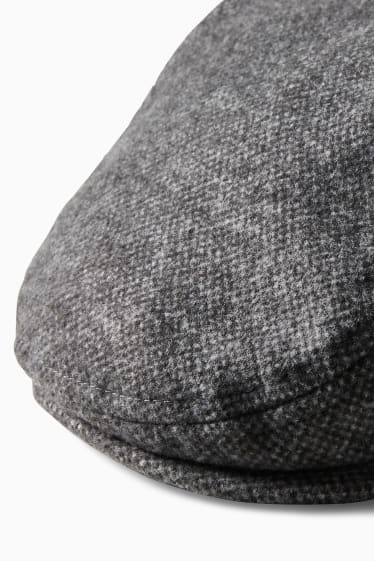 Heren - Flat cap - zwart / grijs