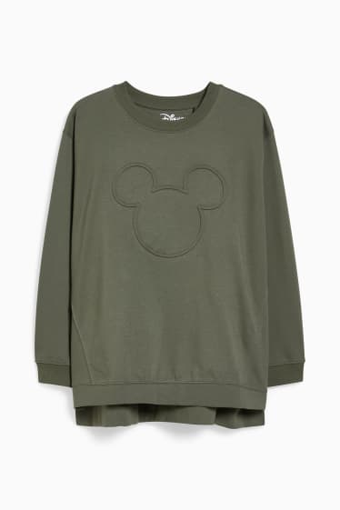 Dames - Sweatshirt - Mickey Mouse - donkergroen