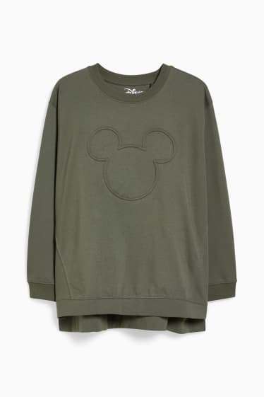 Damen - Sweatshirt - Micky Maus - dunkelgrün