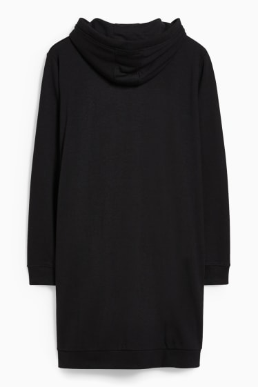 Donna - Vestito di felpa con cappuccio - nero