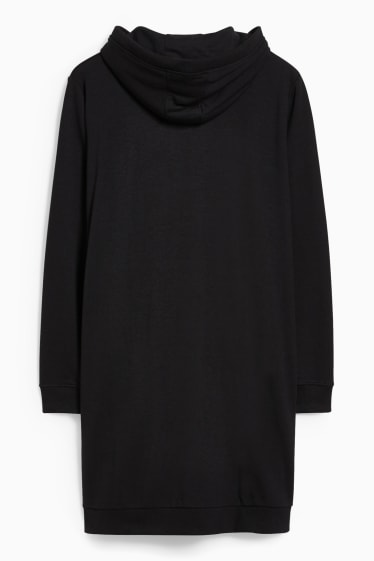 Femmes - Robe en molleton à capuche - noir
