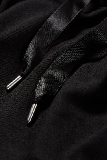 Femmes - Robe en molleton à capuche - noir