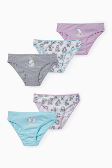 Kinder Mädchen - Multipack 5er - Einhorn - Slip - hellviolett