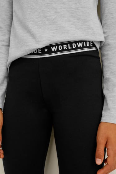 Enfants - Lot de 5 - leggings - noir