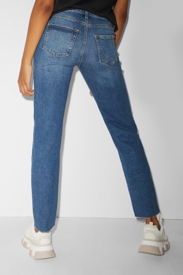 Dames - CLOCKHOUSE - straight jeans - low waist - jeansblauw