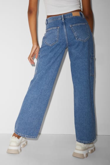 Femei - CLOCKHOUSE - straight jeans - jeans cargo - denim-albastru