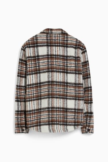 Uomo - CLOCKHOUSE - giacca a camicia - quadretti - marrone / bianco crema