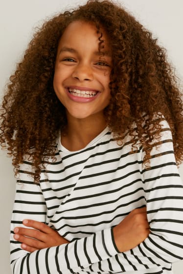 Kinderen: meisjes - Set van 5 - longsleeve - zwart