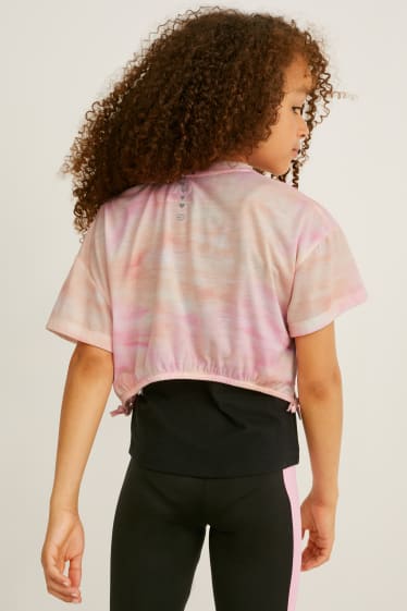Kinderen: meisjes - Set - T-shirt en top - 2-delig - apricot