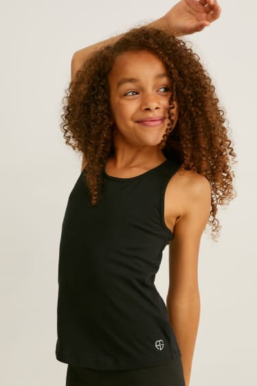 Kinderen: meisjes - Set - T-shirt en top - 2-delig - apricot