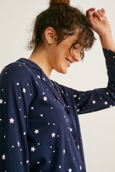 Femmes - Pyjama - avec motif - bleu foncé