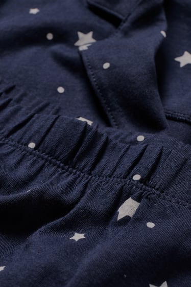 Dames - Pyjama - met patroon - donkerblauw