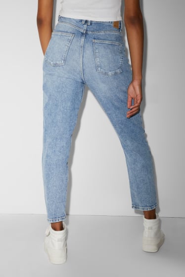 Kobiety - Mom Jeans - wysoki stan - LYCRA® - dżins-jasnoniebieski