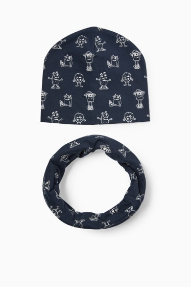 Children Boys - Set - hat and snood - 2 piece - dark blue