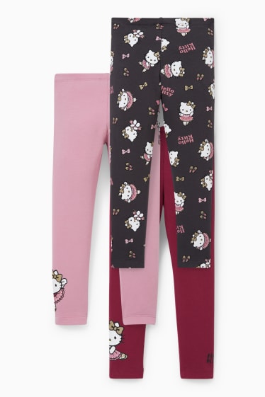 Bambini - Confezione da 3 - Hello Kitty - leggings termici - bordeaux