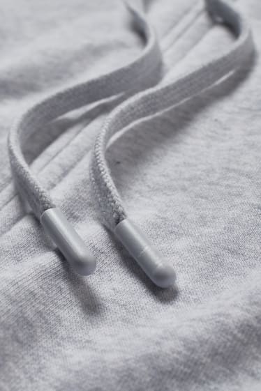 Femmes - Sweat zippé en molleton avec capuche - gris clair chiné